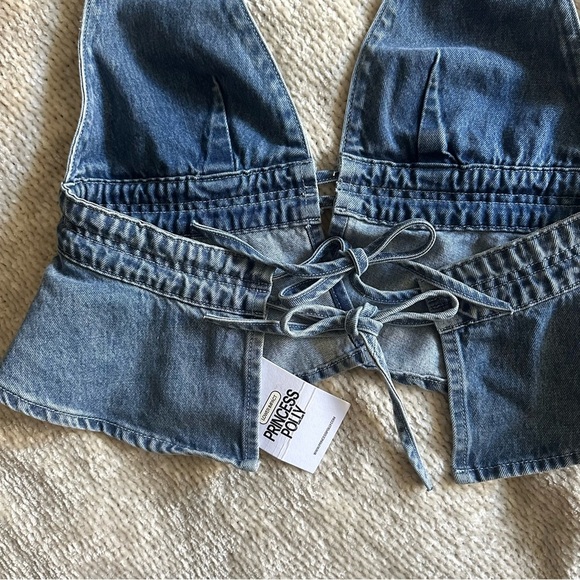 Princess Polly Sequoia Denim Halter Top in Blue Size 6 NWT - Picture 11 of 14